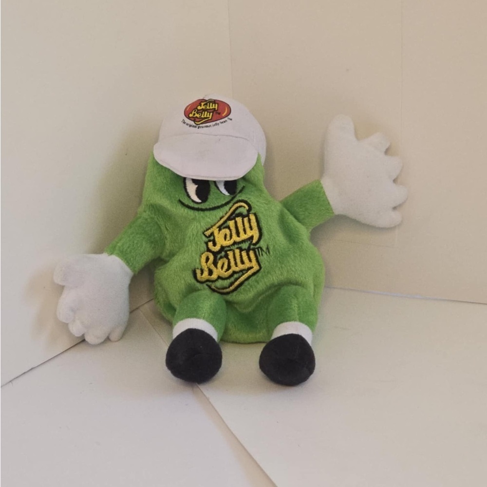 Mr. Jelly Belly Plush Green Apple Stuffed Bean Bag Toy Beanie Doll with Clip